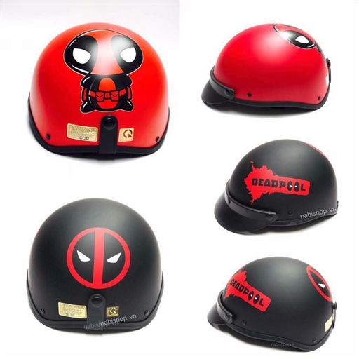 nón deadpool , deadpool helmet , nón deadpool cute  , nón bảo hiểm siêu anh hùng , nón bảo hiểm deadpool