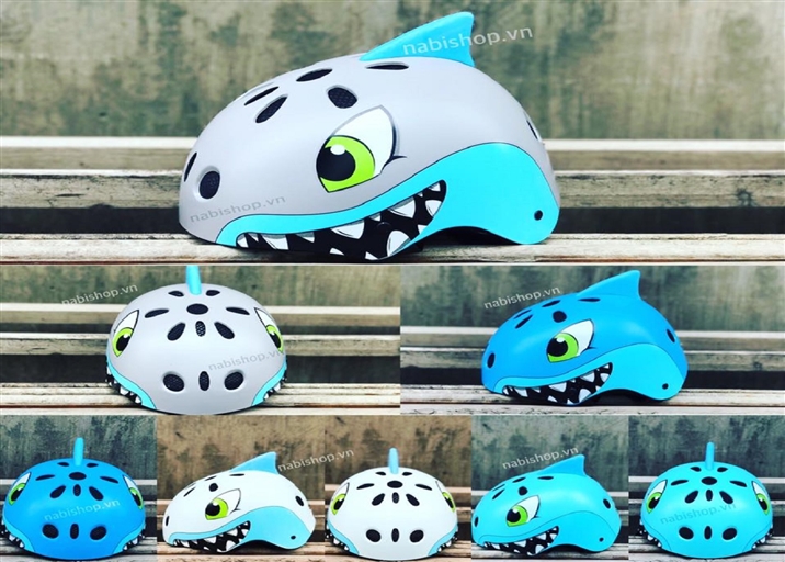 Nón bảo hiểm Cá Mập 3d trẻ em & người lớn
