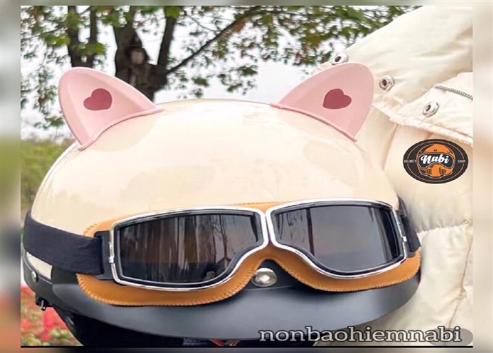 Set Mũ Bảo Hiểm Kính Da cao cấp TẶNG TAI TIM❤️
