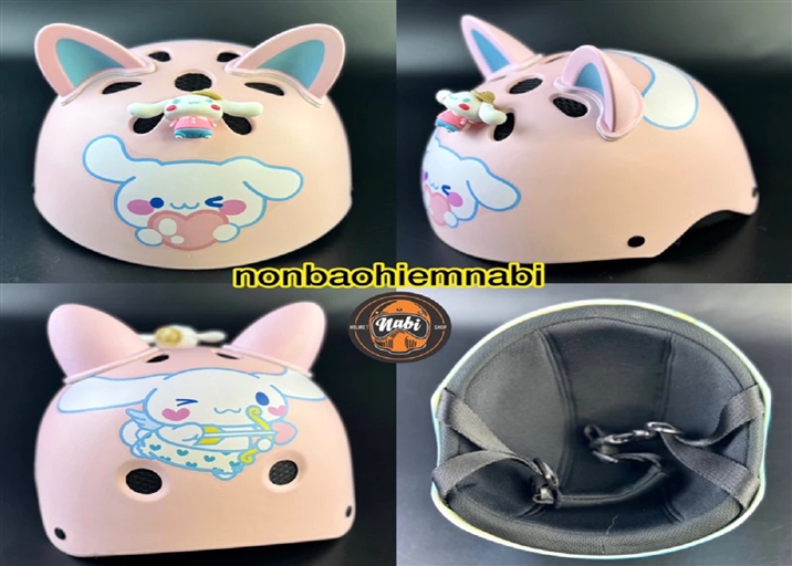 Mũ bảo hiểm Cinnamoroll trẻ em thỏ 3D cao cấp