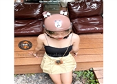 Mũ bảo hiểm Vịt Sally , Gấu Brown kèm kính tặng chong chóng siêu dễ thương