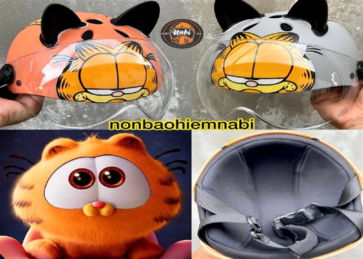 Mũ bảo hiểm trẻ em Mèo Garfield dễ thương cho bé yêu❤️