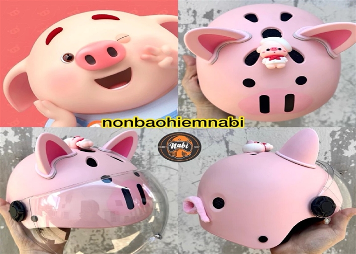 Mũ bảo hiểm trẻ em Heo 3D dễ thương cho bé yêu❤️