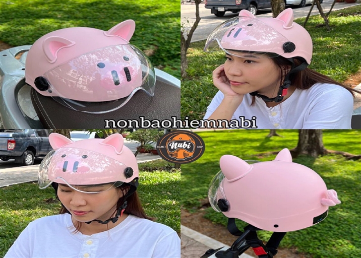 Mũ bảo hiểm kính heo 3d dễ thương chất lượng
