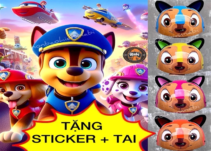 Mũ bảo hiểm trẻ em  CHÓ CỨU HỘ PAW PATROL dễ thương cho bé yêu❤️