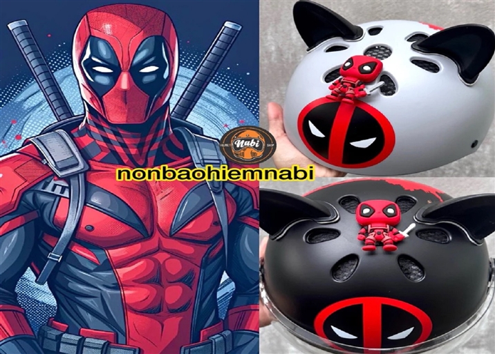 Mũ bảo hiểm trẻ em Deadpool 3D dễ thương cho bé yêu❤️
